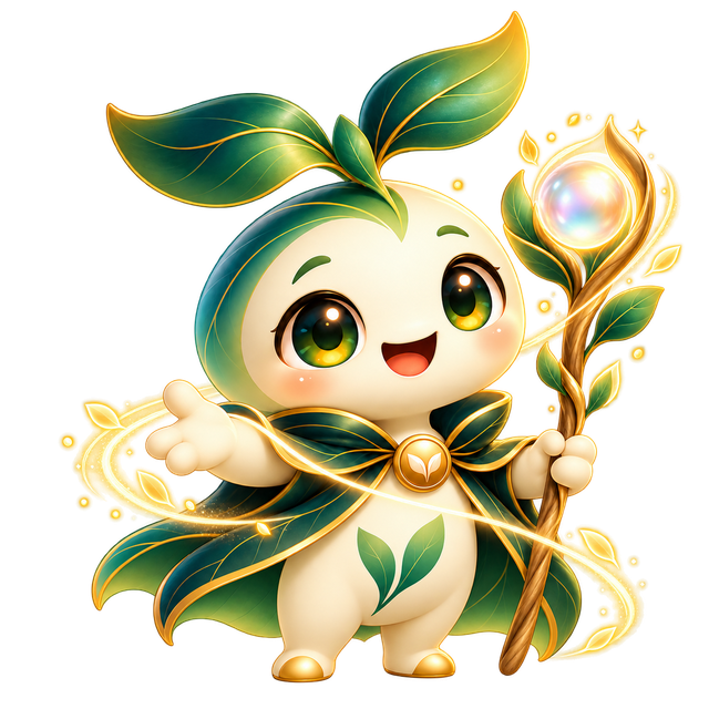 Enku holding a glowing pearl staff and gesturing forward, guiding